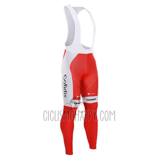 Cofidis Cycling Jersey Bib Tight 2015 Long Sleeve Red